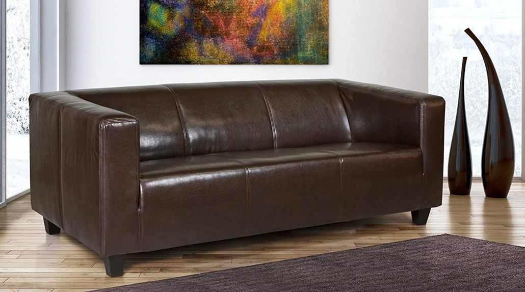 B-famous 3-Sitzer Sofa Kuba 186 x 88 cm, Kunstleder, braun